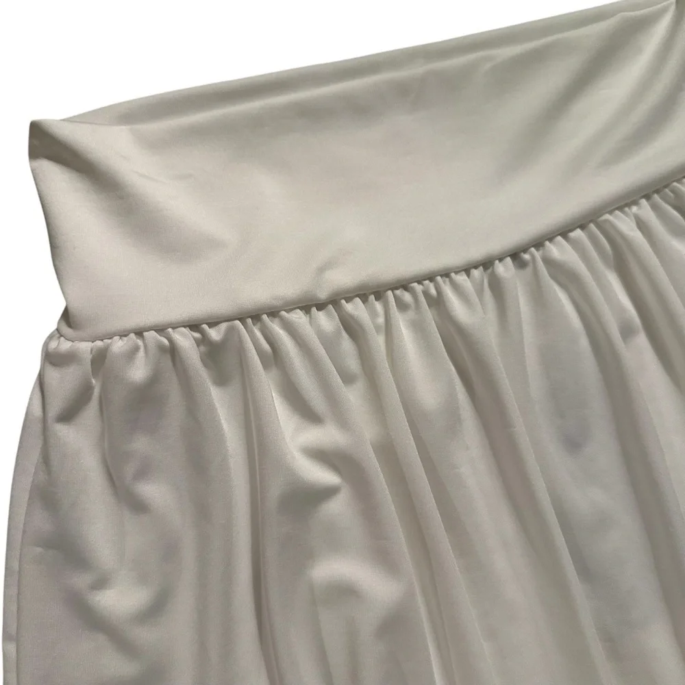21 Saints High Waist Chic Cream Ivory Bubble Mini Skirt